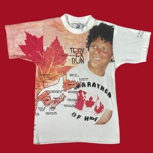 Vintage Terry Fox Marathon Of Hope All Over Print AOP Canada T Shirt